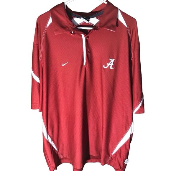 Nike Other - Alabama Crimson Tide football polo shirt Nike Dri fit Size XXL Mens short sl